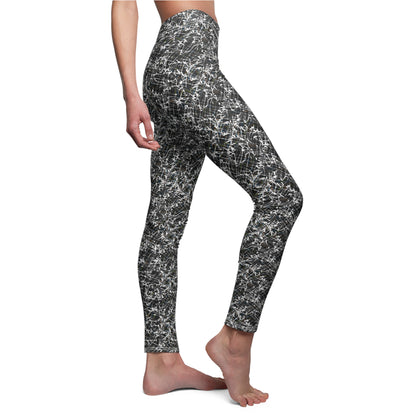 Women's Cut & Sew Casual Leggings "SCRIBBLE" col Shadowplay