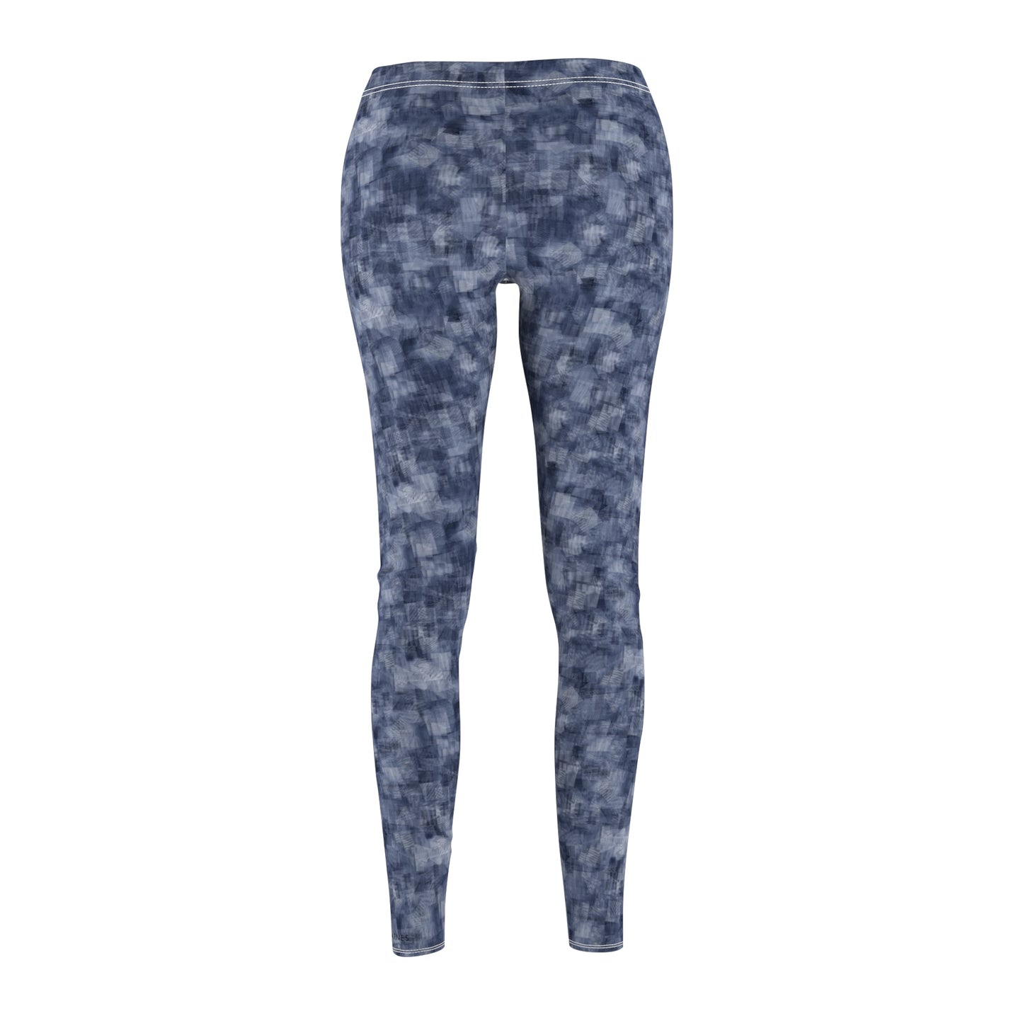 Women's Cut & Sew Casual Leggings "MOIRE" col. Navy